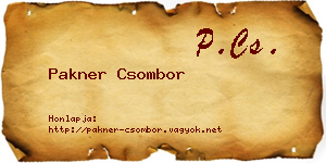 Pakner Csombor névjegykártya